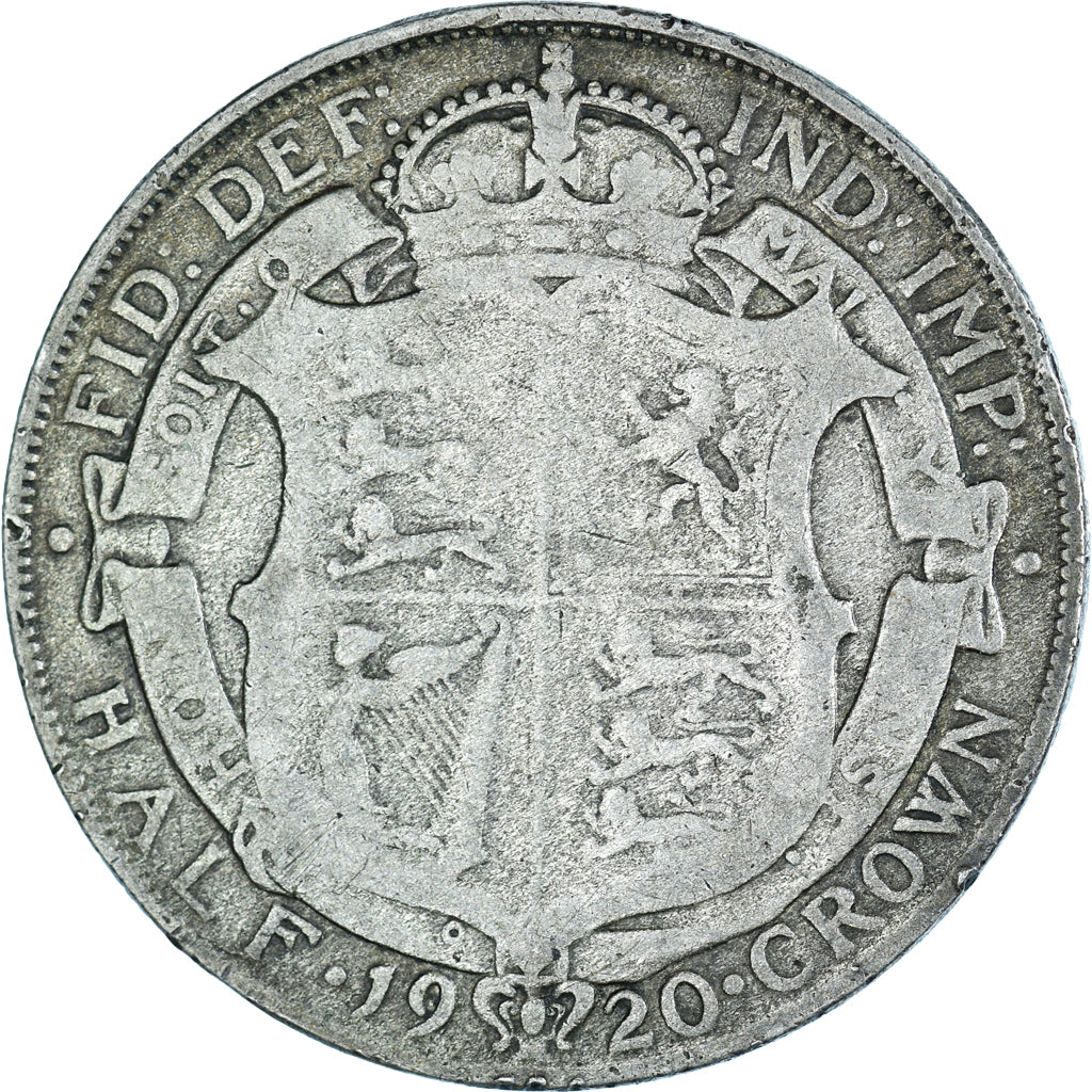 Coin, Great Britain, George V, 1/2 Crown, 1920, British Royal Mint, VF(30-35)