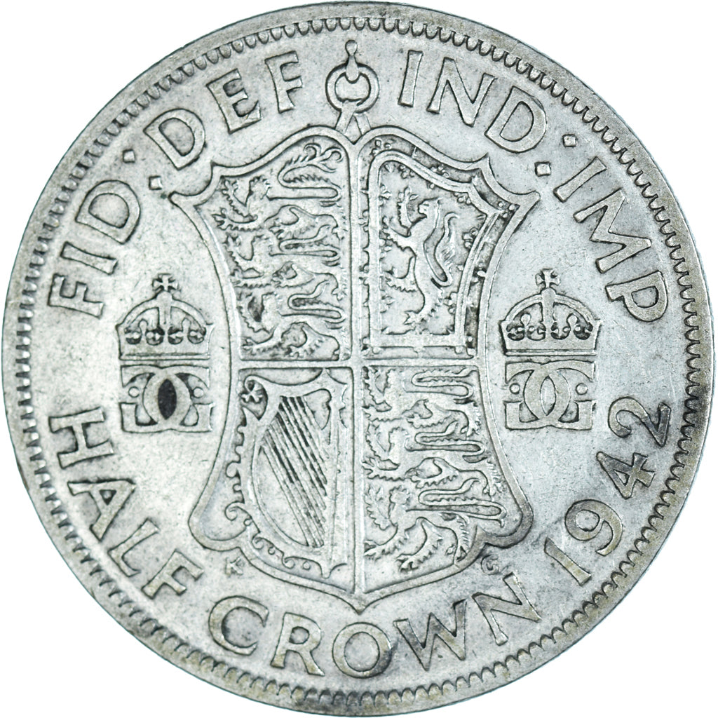 Coin, Great Britain, George VI, 1/2 Crown, 1942, British Royal Mint, EF(40-45)