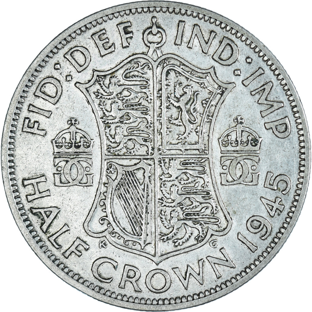 Coin, Great Britain, George VI, 1/2 Crown, 1945, British Royal Mint, EF(40-45)