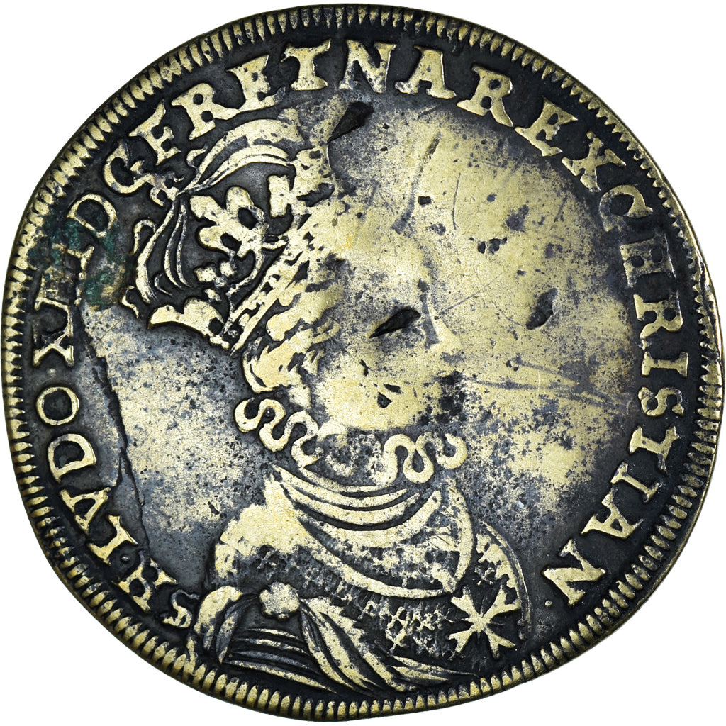 Niemcy, Token, Ludwik XIII, Sacre à Reims, 1610, VF(30-35), Mosiądz