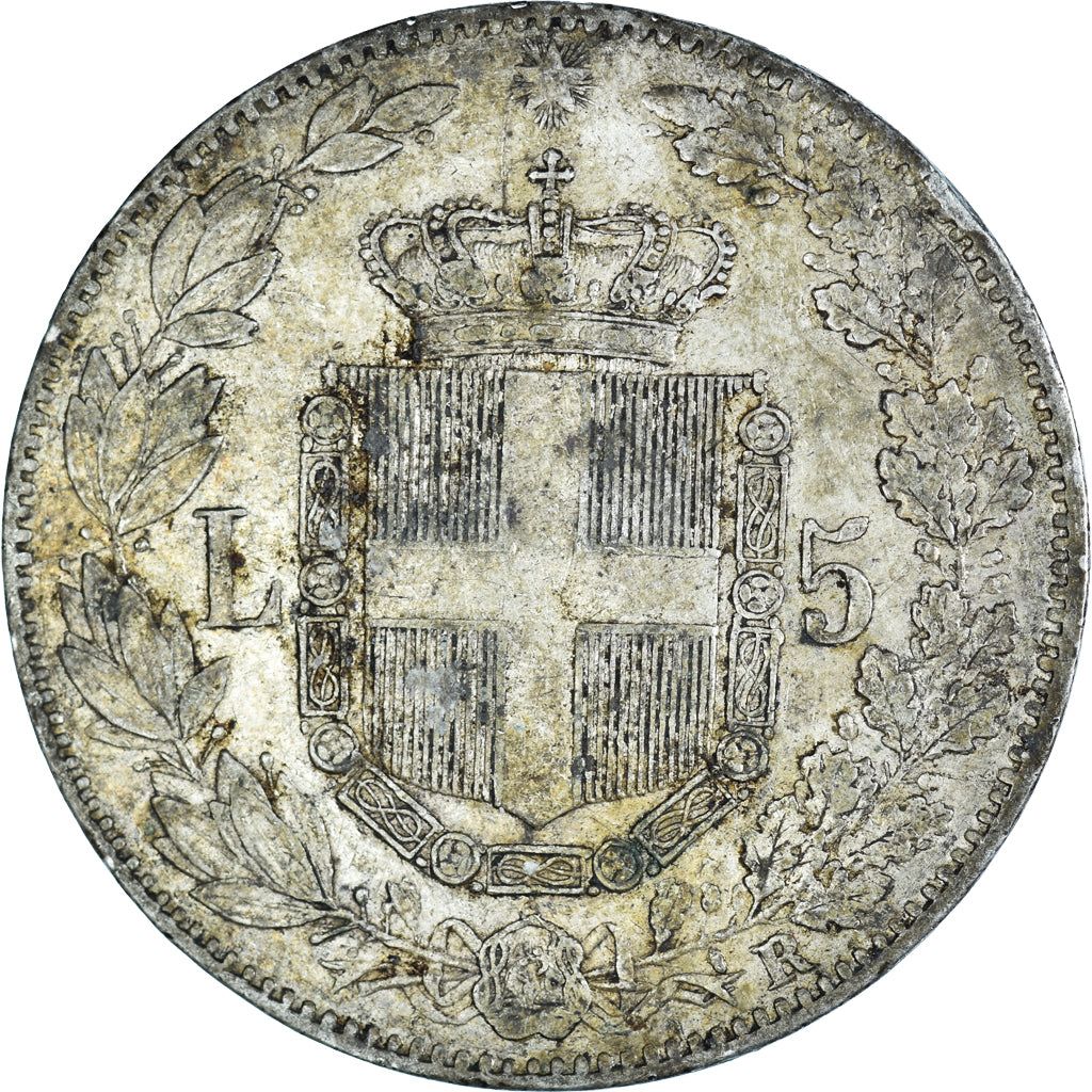 Coin, Italy, Umberto I, 5 Lire, 1879, Rome, EF(40-45), Silver, KM:20
