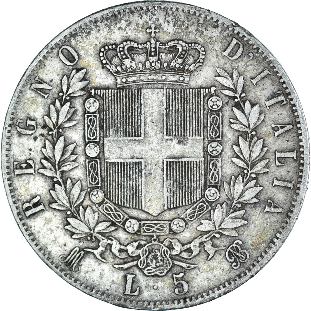 Coin, Italy, Vittorio Emanuele II, 5 Lire, 1870, Milan, VF(30-35), Silver