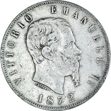Moneta, Italia, Vittorio Emanuele II, 5 Lire, 1872, Milan, MB+, Argento, KM:8.3
