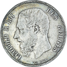 Moeda, Bélgica, Leopold II, 5 Francs, 5 Frank, 1868, Brussels, VF(30-35)