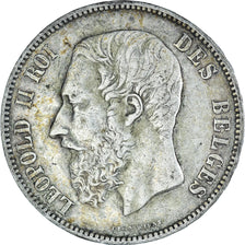 Monnaie, Belgique, Leopold II, 5 Francs, 5 Frank, 1873, Bruxelles, TB+, Argent