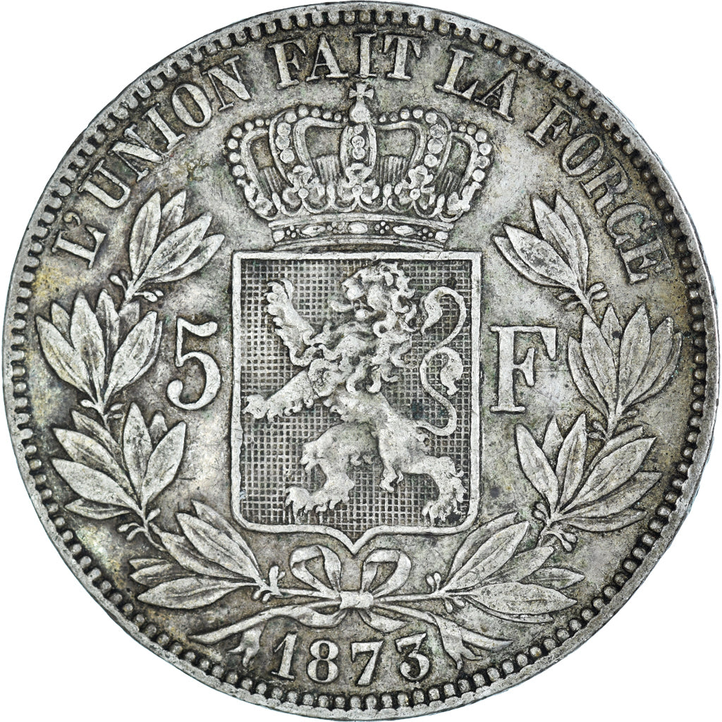 Monnaie, Belgique, Leopold II, 5 Francs, 5 Frank, 1873, Bruxelles, TB+, Argent