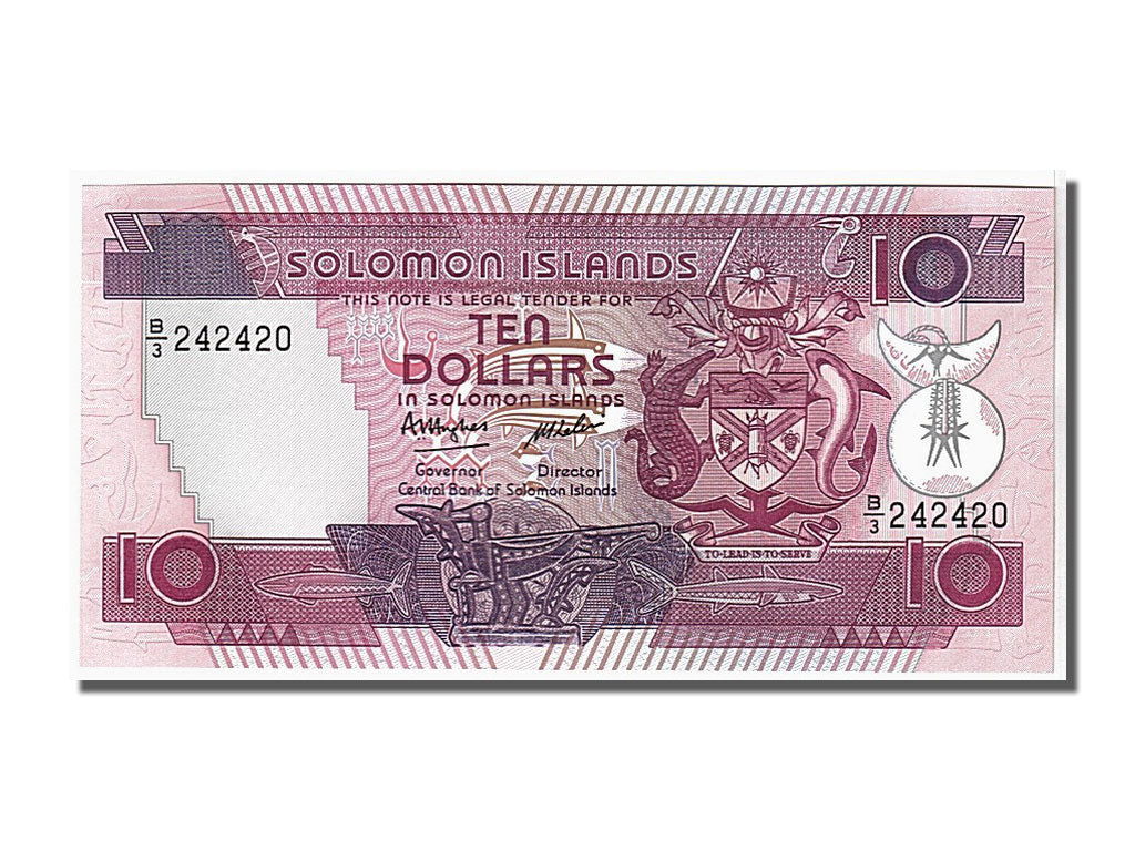 Banconote, Isole Salomone, 10 Dollars, 1986, FDS
