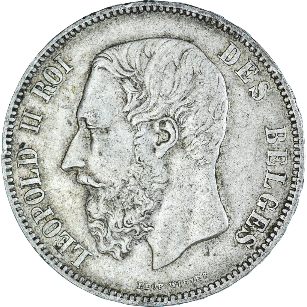 Münze, Belgien, Leopold II, 5 Francs, 5 Frank, 1873, Brussels, S+, Silber