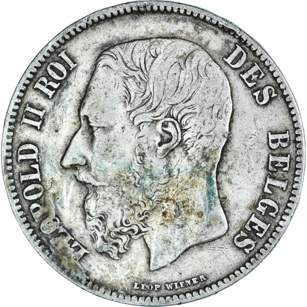 Münze, Belgien, Leopold II, 5 Francs, 5 Frank, 1873, Brussels, S+, Silber