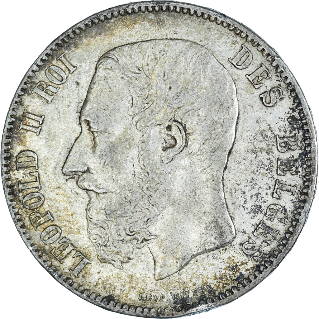 Moneta, Belgio, Leopold II, 5 Francs, 5 Frank, 1873, Brussels, MB+, Argento