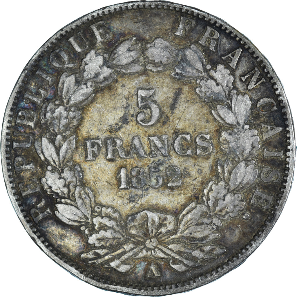 Coin, France, Napoleon III, 5 Francs, 1852, Paris, VF(30-35), Silver, KM:773.1