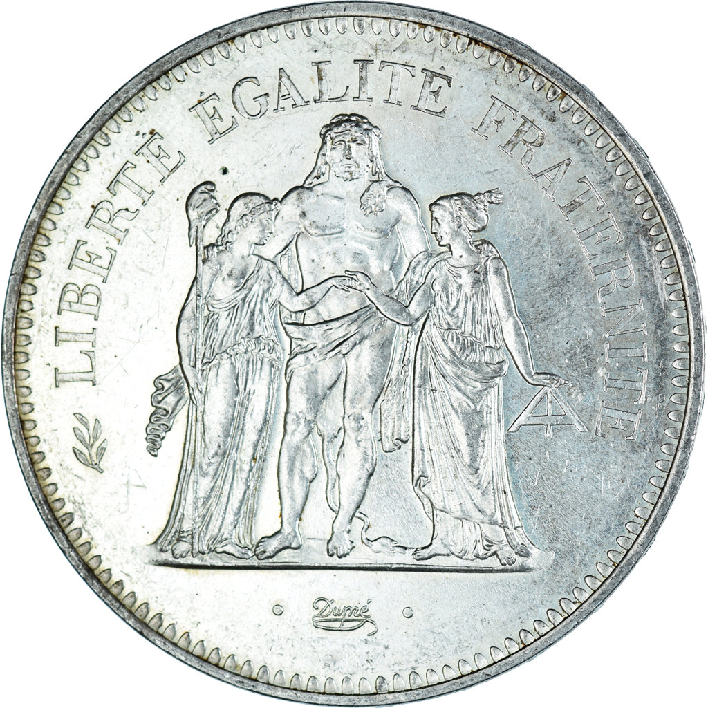 Munten, Frankrijk, Hercule, 50 Francs, 1974, Paris, ZF+, Zilver, KM:941.1