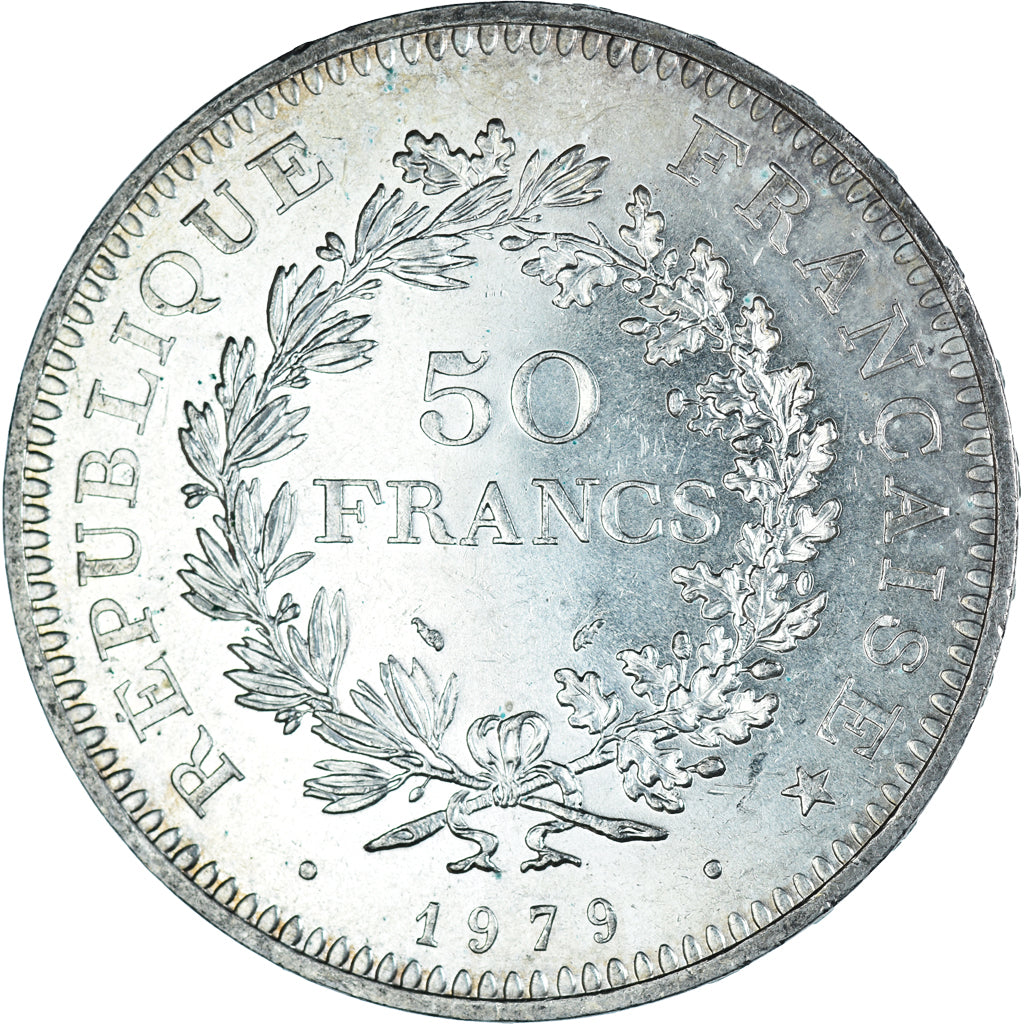 Coin, France, Hercule, 50 Francs, 1979, Paris, AU(55-58), Silver, KM:941.1