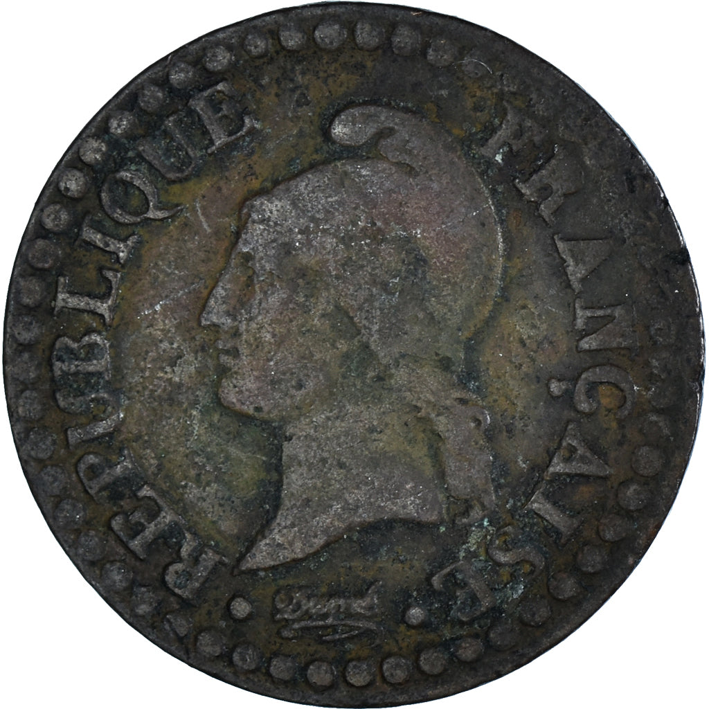 Moeda, França, Dupré, Centime, AN 7, Paris, VF(30-35), Bronze, KM:646