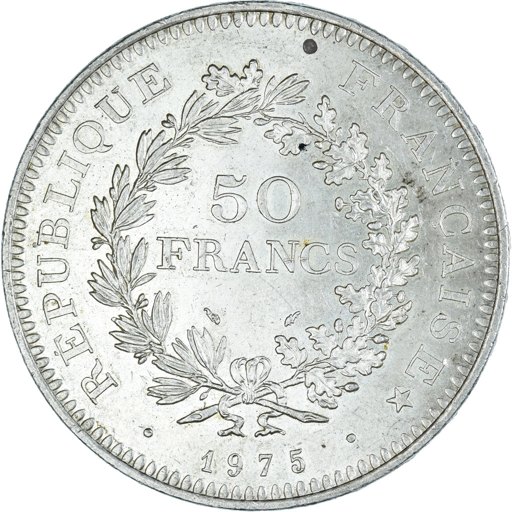 Münze, Frankreich, Hercule, 50 Francs, 1975, Paris, SS+, Silber, KM:941.1