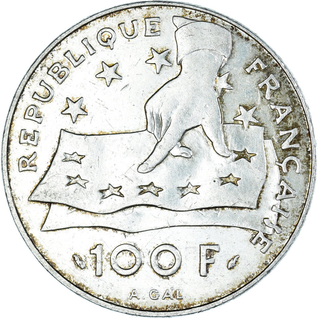 Moneda, Francia, 100 Francs, 1991, MBC, Plata, KM:1002, Gadoury:906