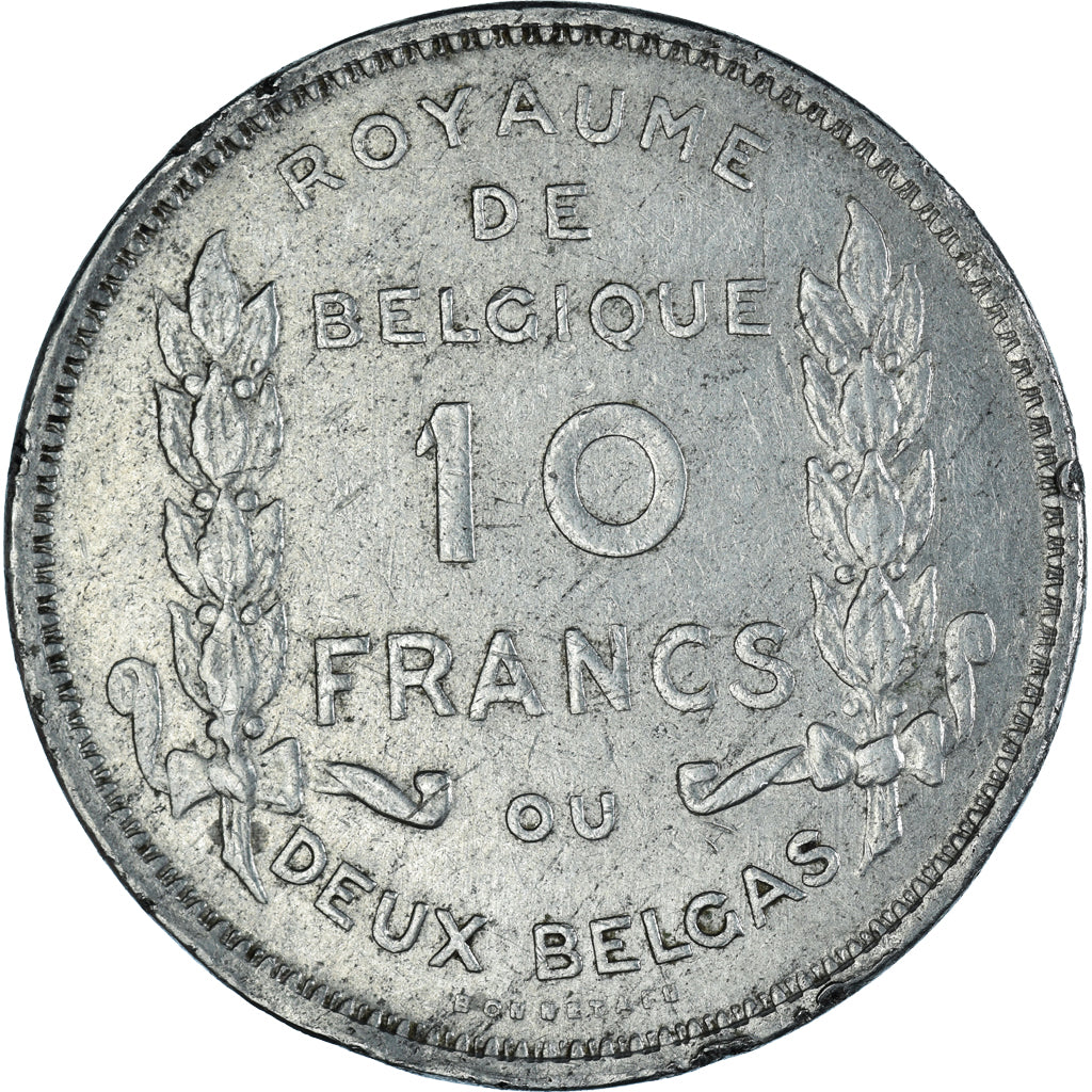 Moneta, Belgio, 10 Francs-10 Frank, Deux / Twee Belgas, 1930, MB+, Nichel, KM:99