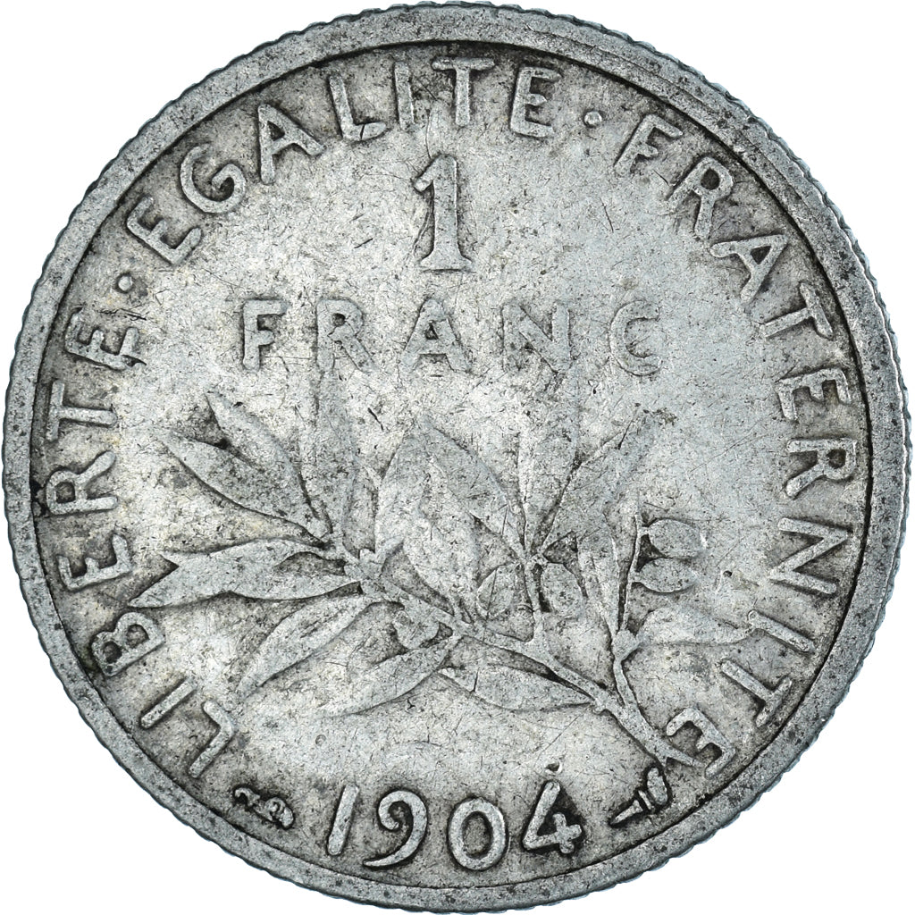 Munten, Frankrijk, Semeuse, Franc, 1904, Paris, FR+, Zilver, KM:844.1