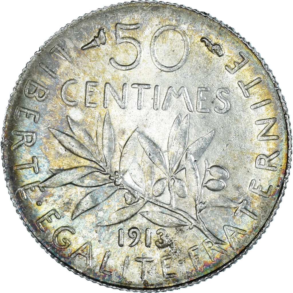 Münze, Frankreich, Semeuse, 50 Centimes, 1913, Paris, VZ, Silber, KM:854
