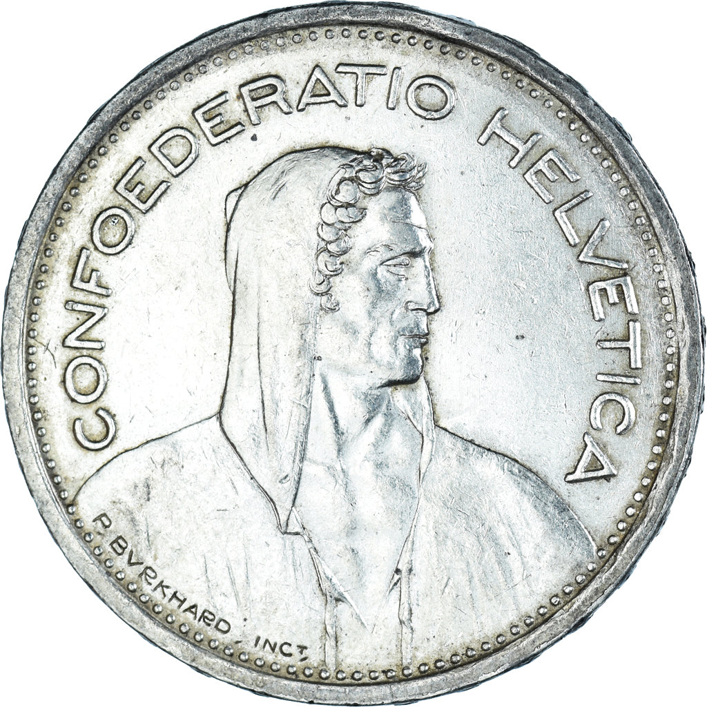 Monnaie, Suisse, tête de berger, 5 Francs, 1954, Bern, TTB, Argent, KM:40