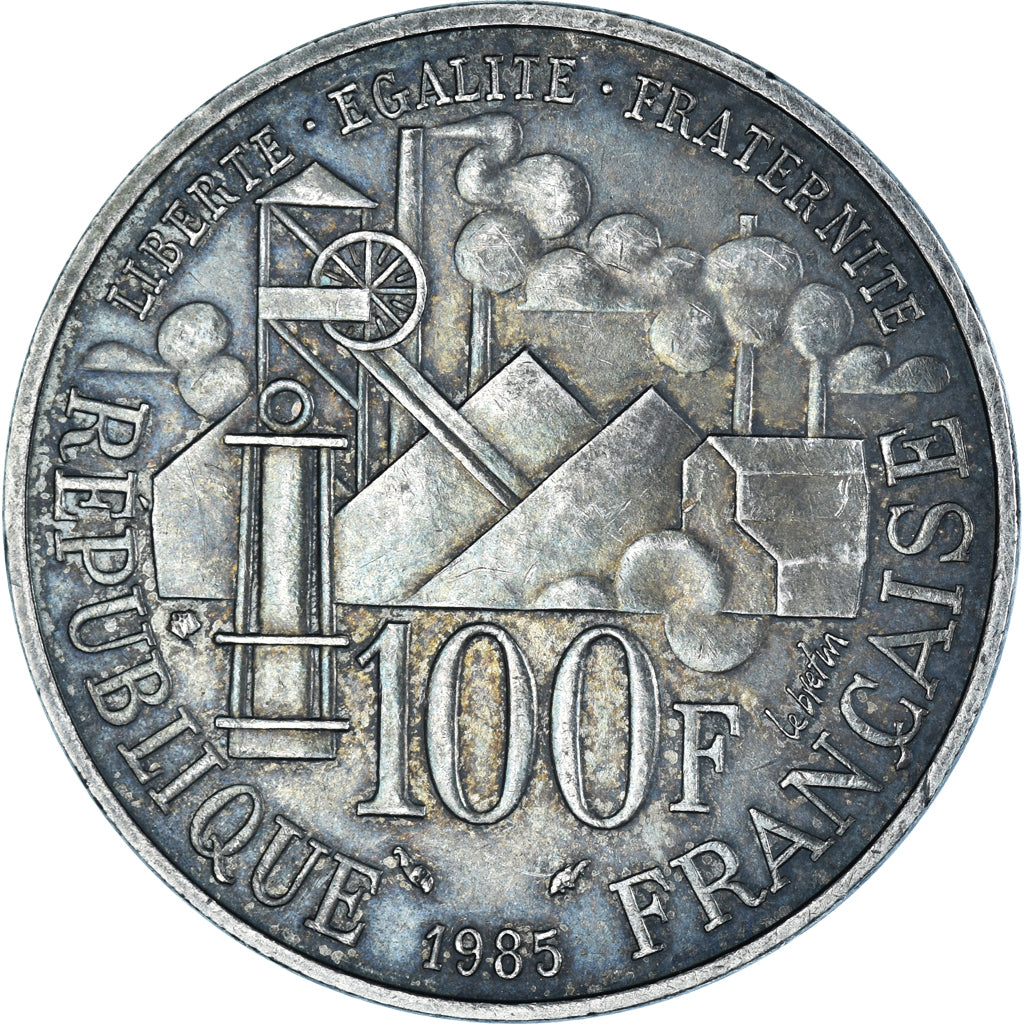 Monnaie, France, Germinal, 100 Francs, 1985, TTB+, Argent, Gadoury:900, KM:957