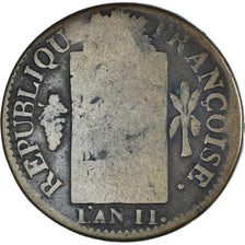 Moneta, Francja, Sol aux balances françoise, Sol, AN II, VF(20-25), Métal de