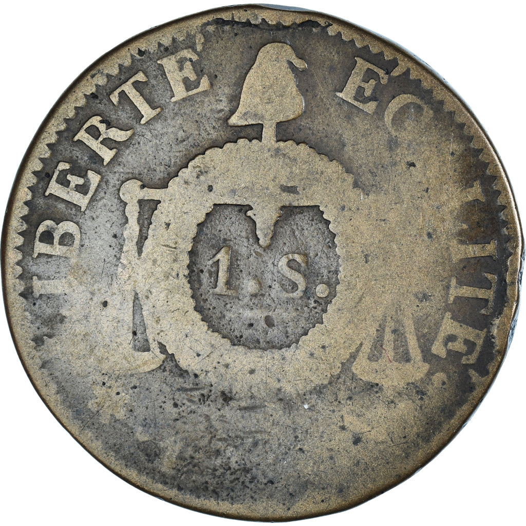 Moneta, Francja, Sol aux balances françoise, Sol, AN II, VF(20-25), Métal de