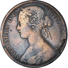 Moneda, Gran Bretaña, Victoria, Penny, 1865, BC+, Bronce, KM:749.2, Spink:3954