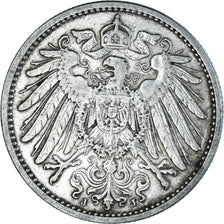 Coin, GERMANY - EMPIRE, Wilhelm II, Mark, 1908, Hambourg, VF(30-35), Silver