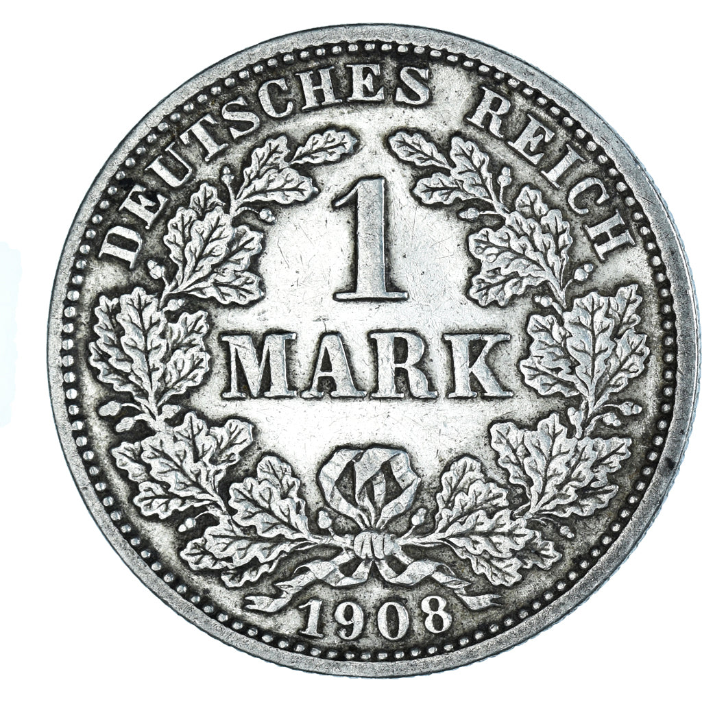 Coin, GERMANY - EMPIRE, Wilhelm II, Mark, 1908, Hambourg, VF(30-35), Silver