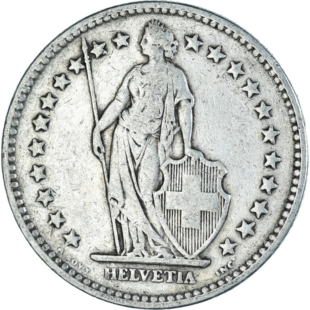 Coin, Switzerland, 2 Francs, 1912, Bern, VF(30-35), Silver, KM:21