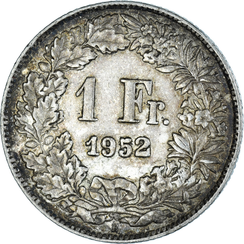 Coin, Switzerland, Franc, 1952, Bern, VF(30-35), Silver, KM:24