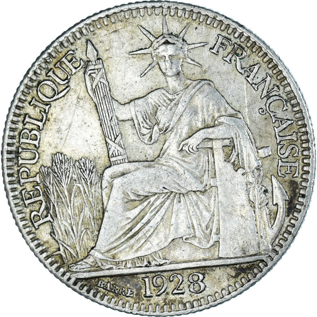 Coin, FRENCH INDO-CHINA, 10 Cents, 1923, Paris, EF(40-45), Silver, KM:16.1