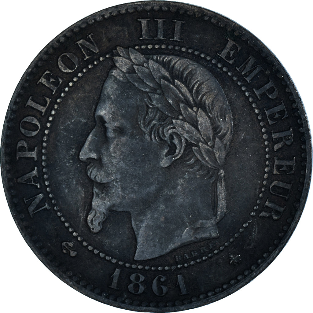 Moneta, Francja, Napoleon III, 2 Centimes, 1861, Paris, VF(30-35), Brązowy