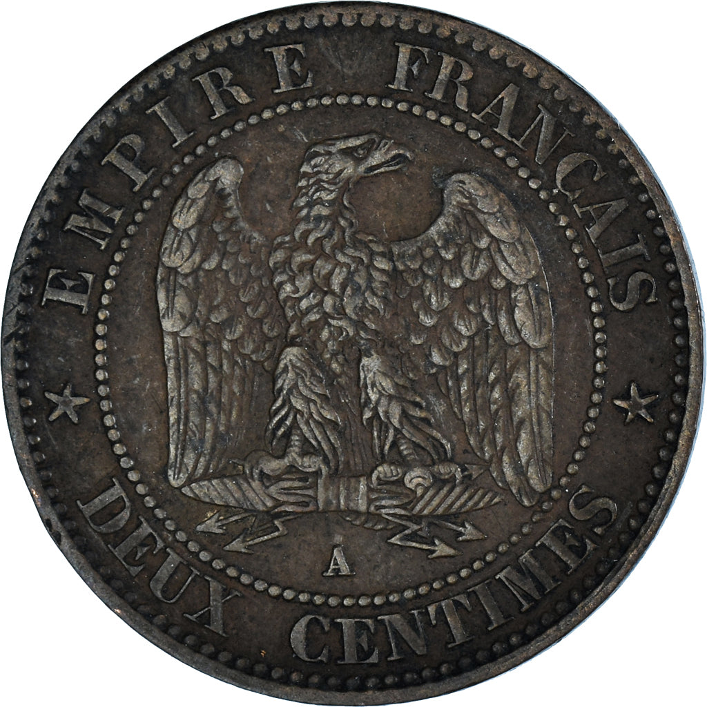Moneta, Francja, Napoleon III, 2 Centimes, 1861, Paris, VF(30-35), Brązowy
