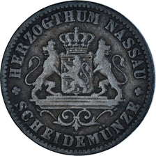 Münze, Deutsch Staaten, NASSAU, Adolph, Kreuzer, 1861, Wiesbaden, S+, Kupfer
