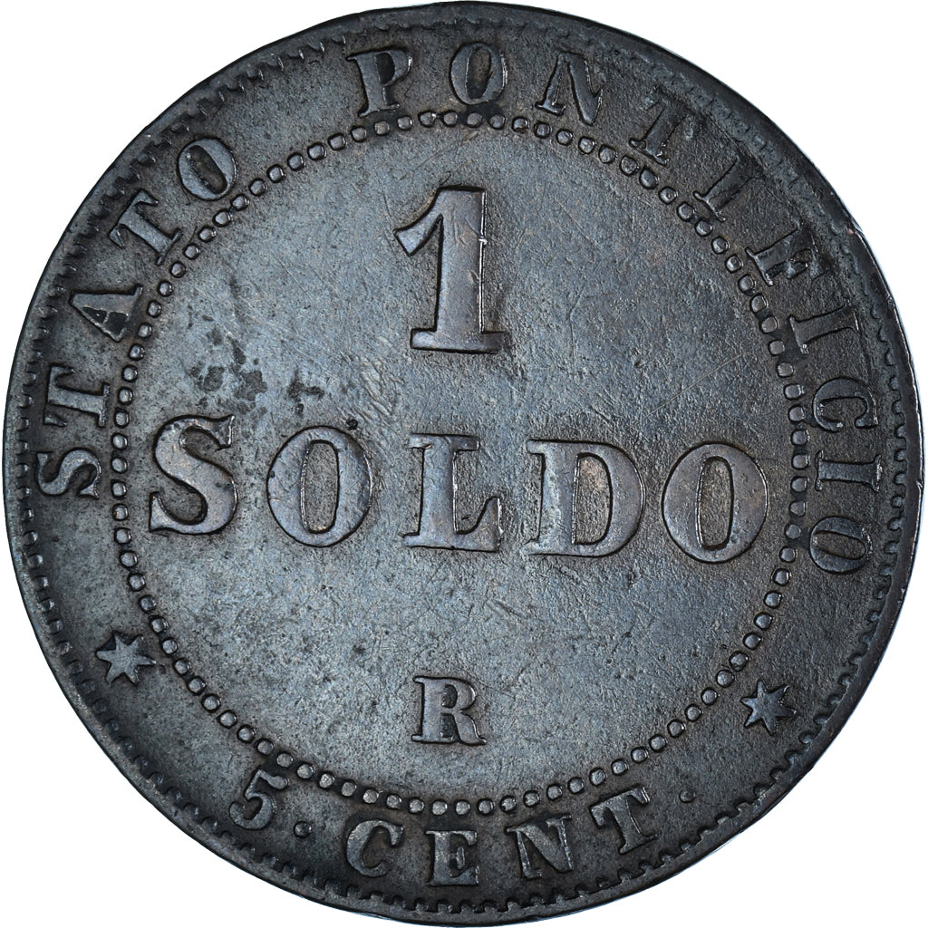 Münze, Italien Staaten, PAPAL STATES, Pius IX, Soldo, 5 Centesimi, 1867, Roma