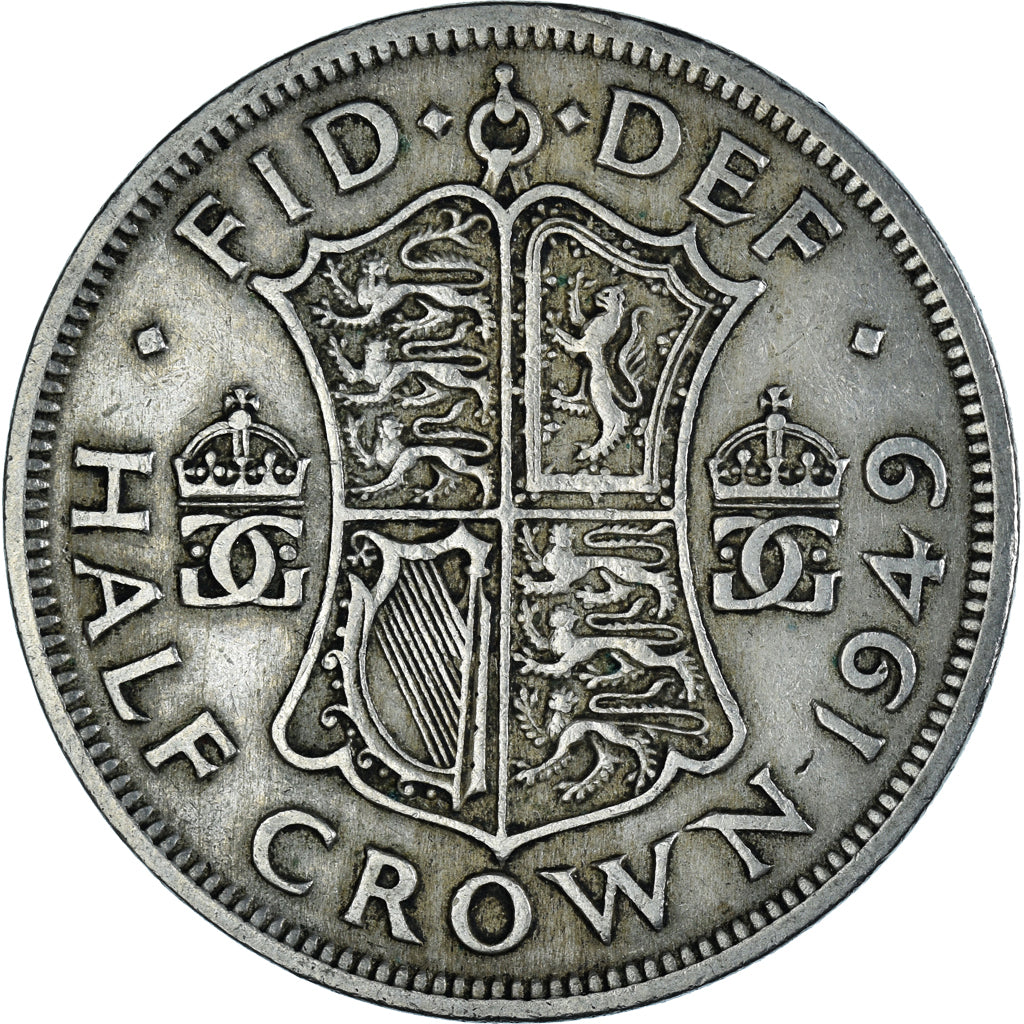 Coin, Great Britain, George VI, 1/2 Crown, 1949, VF(30-35), Copper-nickel