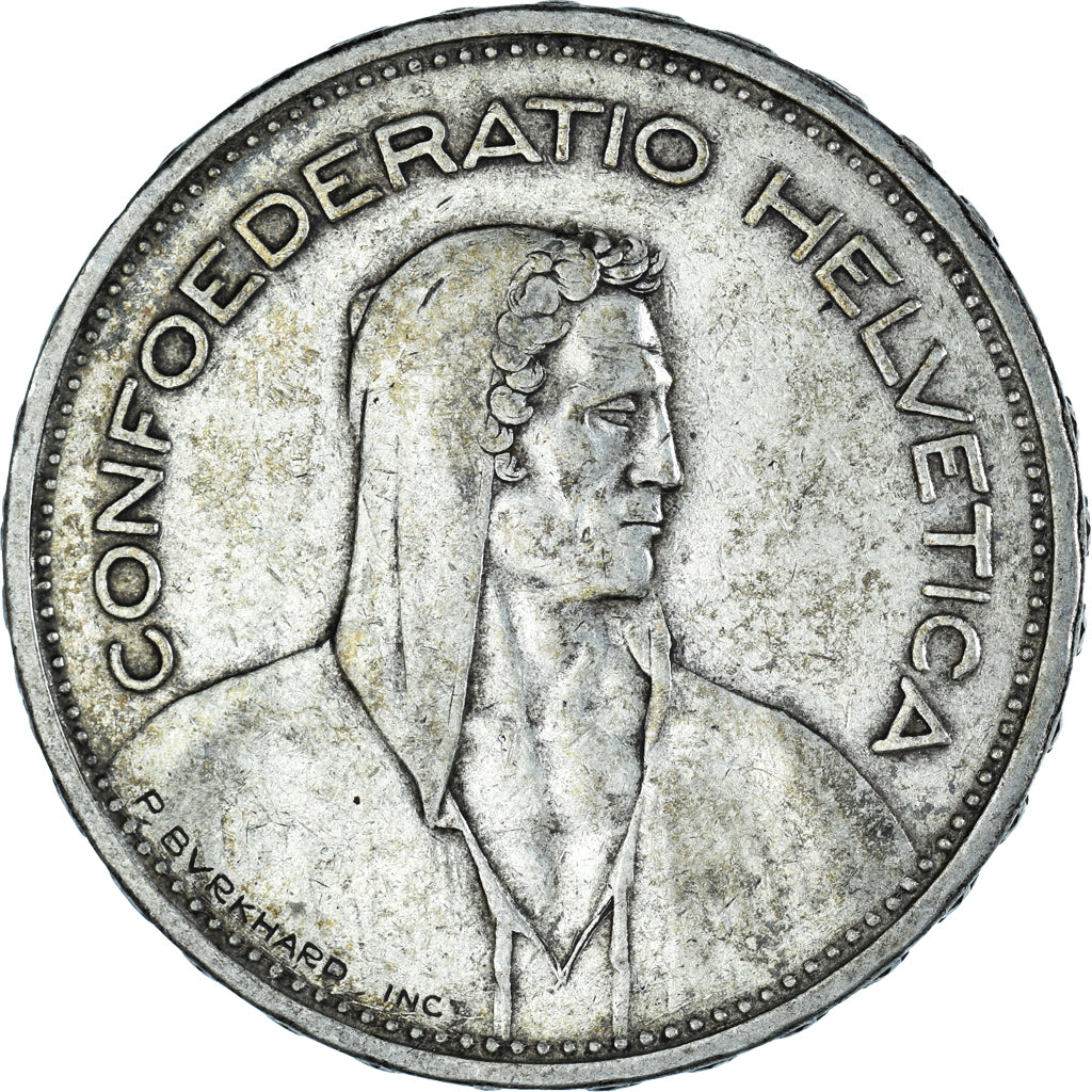Moneta, Svizzera, tête de berger, 5 Francs, 1932, Bern, BB, Argento, KM:40
