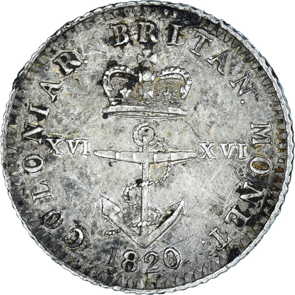 Monnaie, Antilles britanniques, George IV, Anchor money, 1/16 Dollar, 1820
