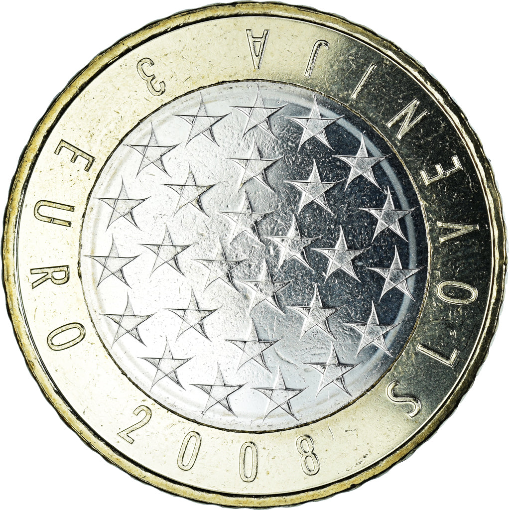 Slovenia, 3 Euro, 2008, SPL, Bi-metallico, KM:81