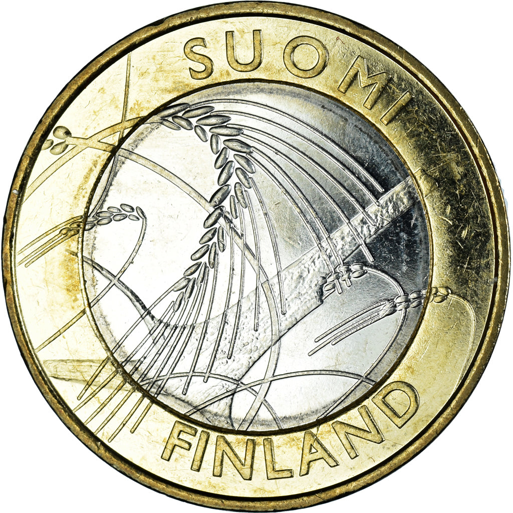 Finlândia, 5 Euro, Provinces - Savonia, 2011, Vantaa, AU(55-58), Bimetálico