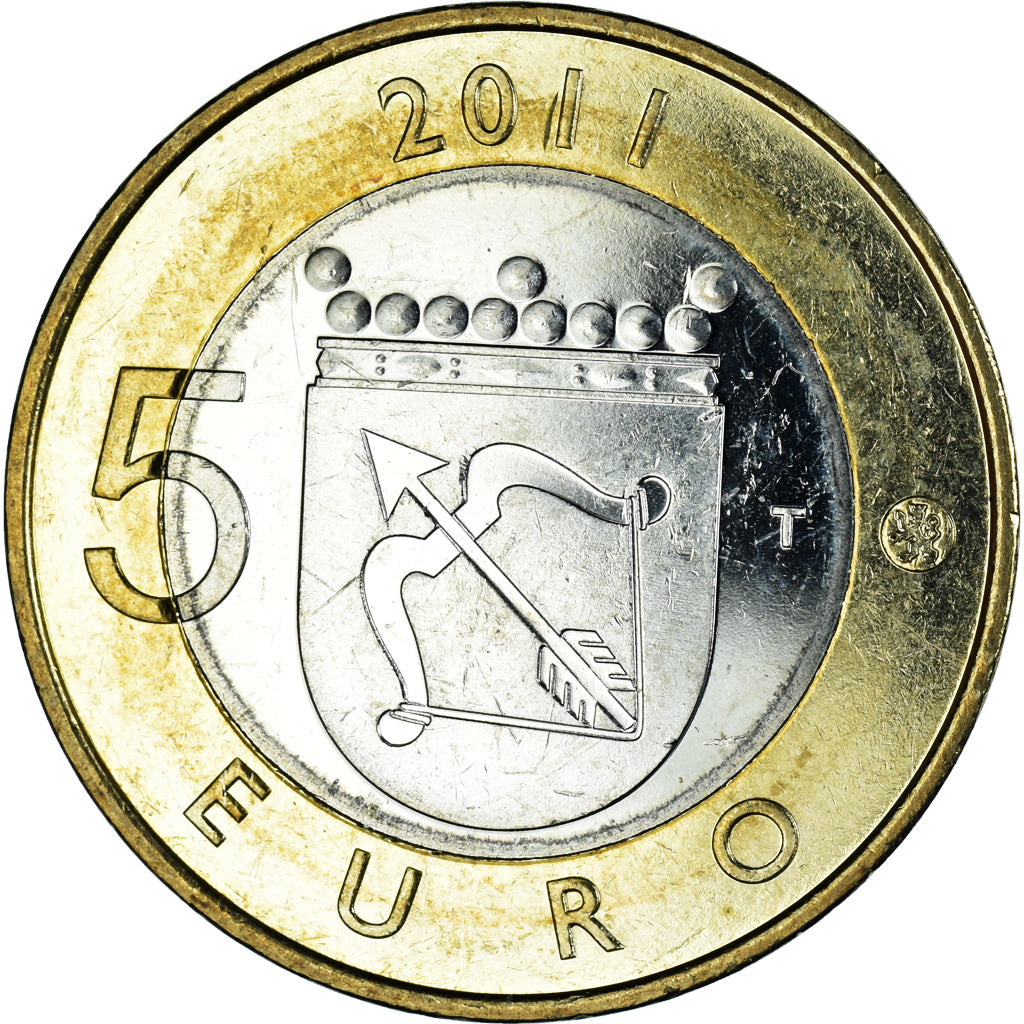 Finlândia, 5 Euro, Provinces - Savonia, 2011, Vantaa, AU(55-58), Bimetálico
