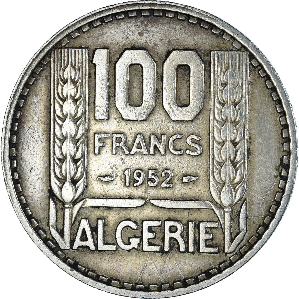 Moeda, Argélia, 100 Francs, 1952, Paris, EF(40-45), Cobre-níquel, KM:93