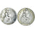 Moneda, Reino Unido, pair of penny earrings, 1909 & 1936, Silver-plated, BC+
