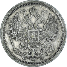 Moneta, Russia, Nicholas II, 15 Kopeks, 1877, Saint-Petersburg, BB, Argento