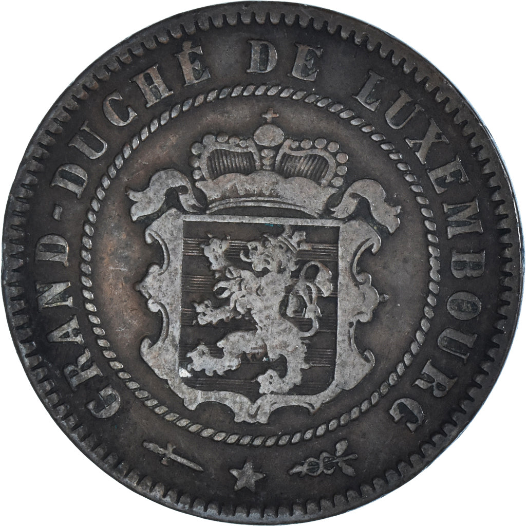 Coin, Luxembourg, William III, 5 Centimes, 1854, Utrecht, VF(30-35), Bronze