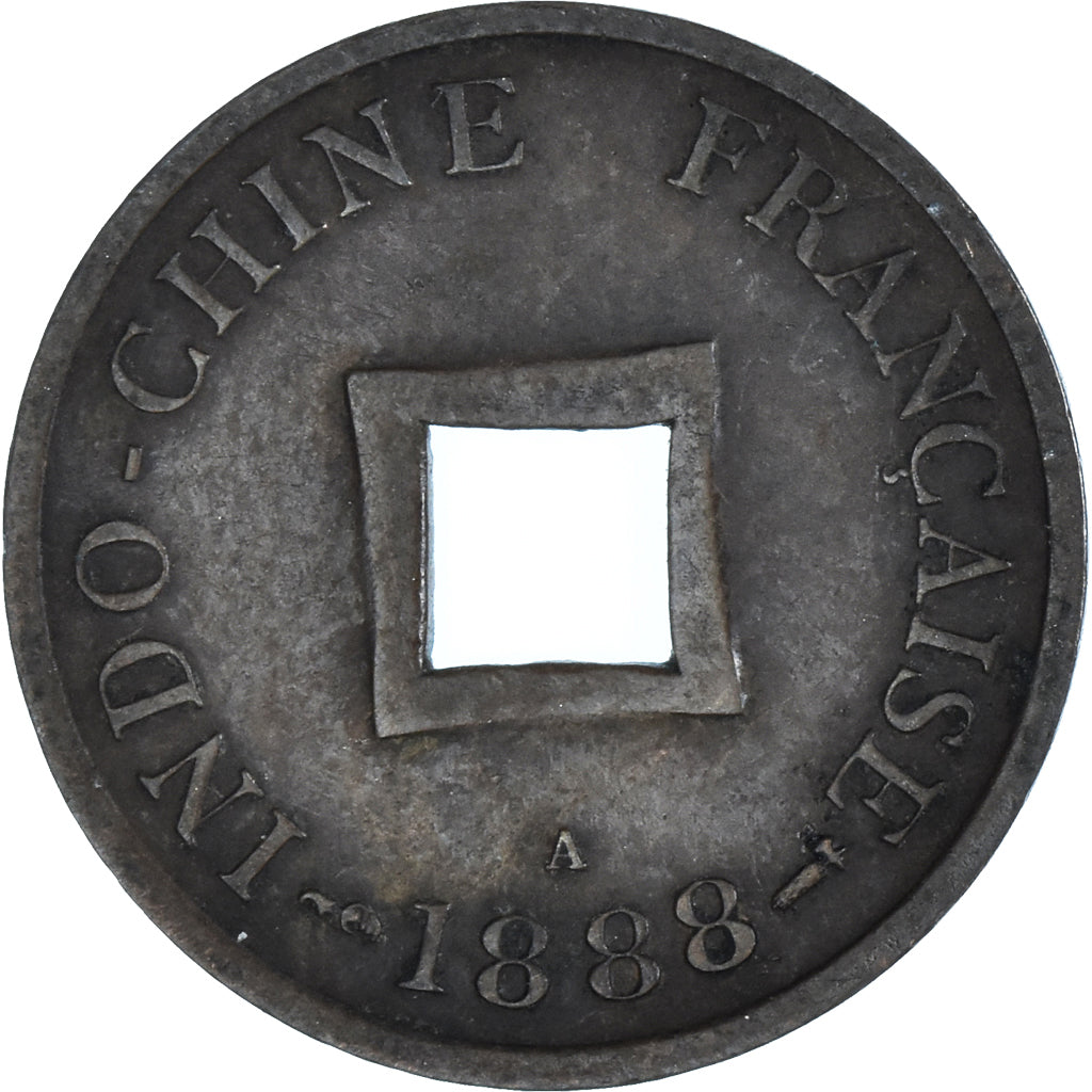 Münze, FRENCH INDO-CHINA, 2 Sapeque, 1888, Paris, SS, Bronze, KM:6