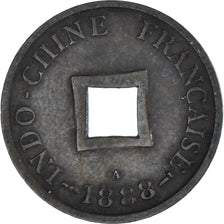 Münze, FRENCH INDO-CHINA, 2 Sapeque, 1888, Paris, SS, Bronze, KM:6