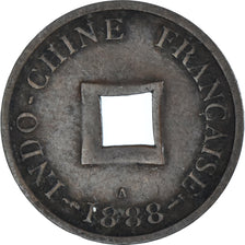 Coin, FRENCH INDO-CHINA, 2 Sapeque, 1888, Paris, EF(40-45), Bronze, KM:6